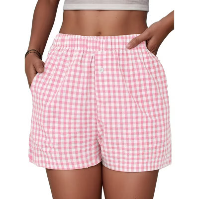 Shorts for Women Summer Casual Lounge Beach Bottoms Pajama Plaid Boxer Shorts | Target