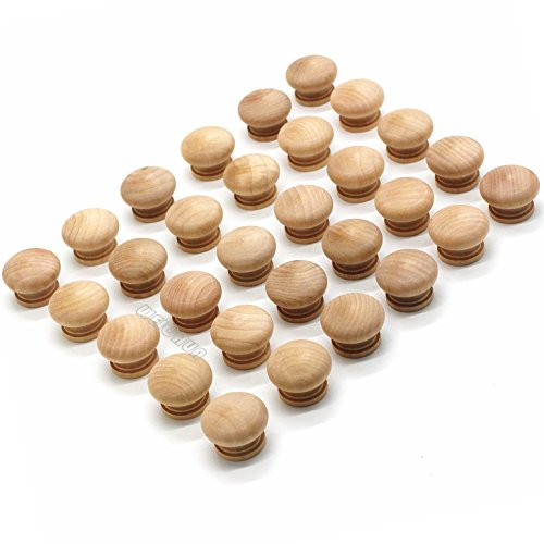 WEICHUAN 30PCS Round Unfinished Wood Drawer Knobs Pulls Handles - Cabinet Furniture Drawer Knobs ... | Amazon (US)