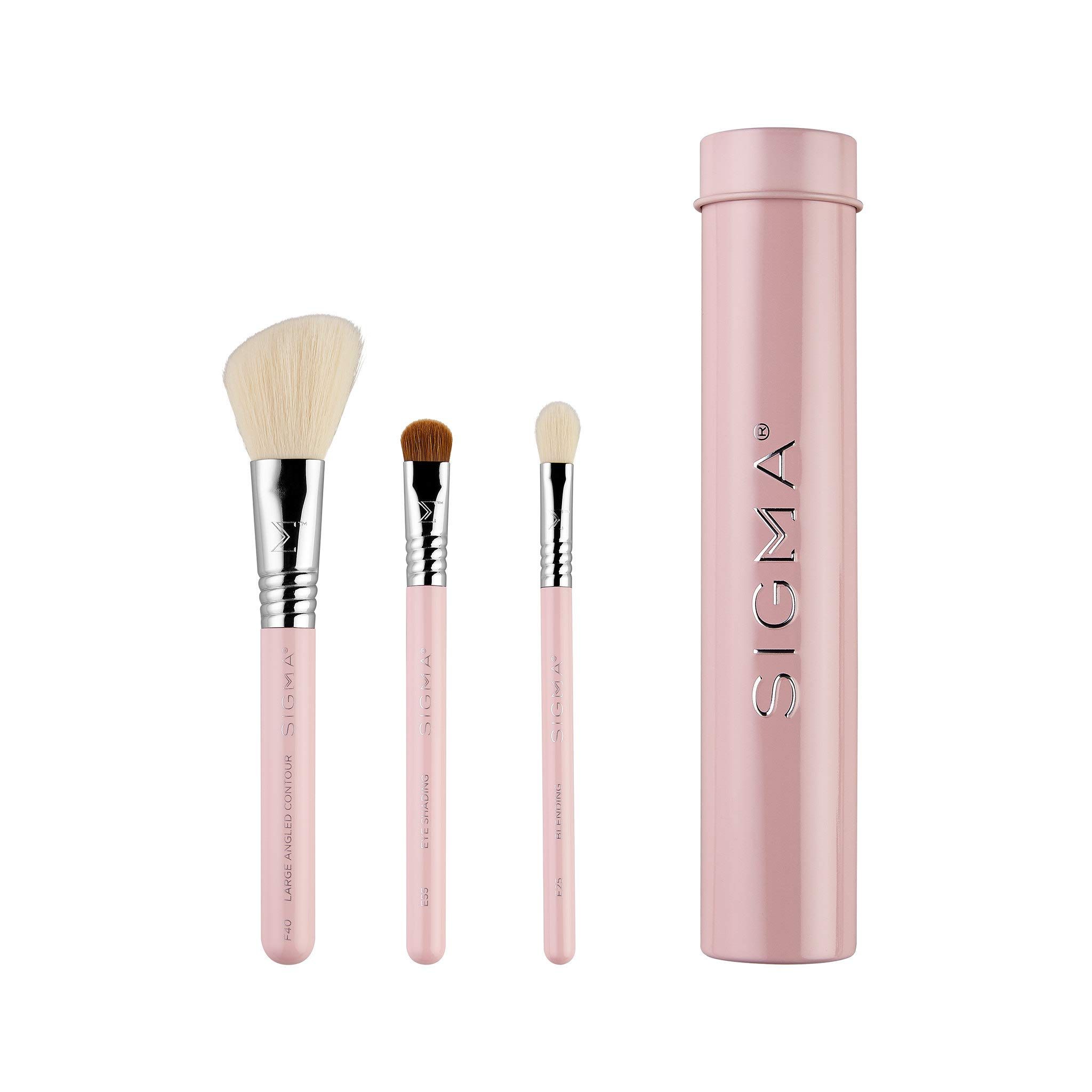 Sigma Beauty Travel Essential Trio - Makeup Brush Set for Foundation Powder Eyeshadow - 3 Tool Br... | Amazon (US)