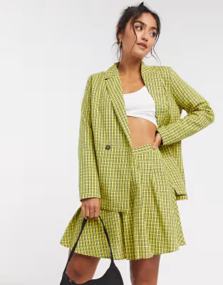 Daisy Street oversized blazer in check two-piece | ASOS (Global)