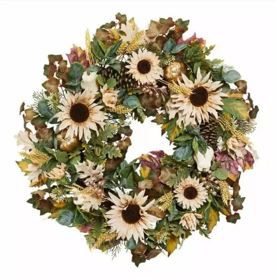30" Fall Harvest Sunflower Wreath | eBay US