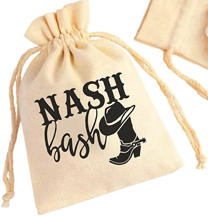 HappyBeeCo Happybeeco Last bash in Nash favor bags cotton bags for party Nashville adult party ba... | Amazon (US)