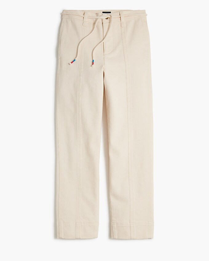 Seamed straight-leg jean in all-day stretch with rope-tie waist | J.Crew Factory