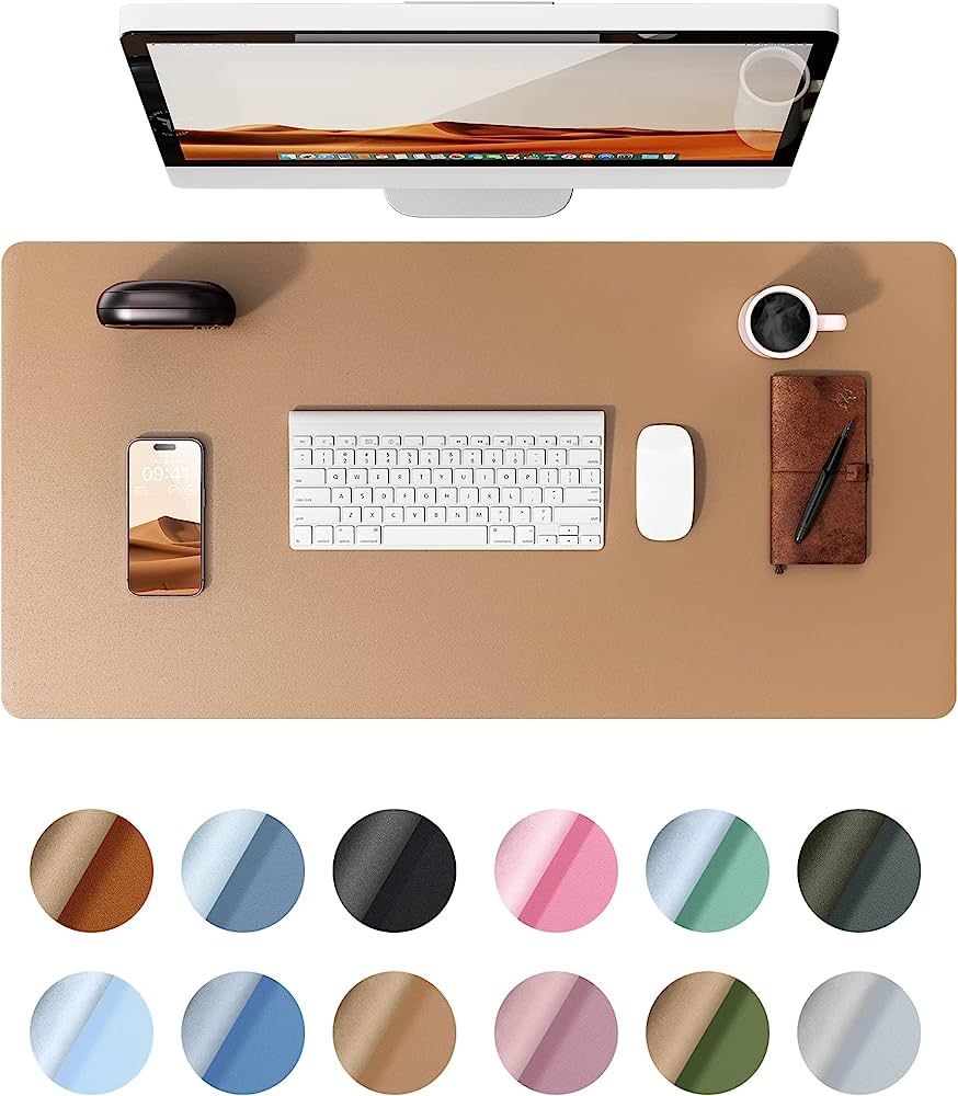 YSAGi Leather Desk Pad Protector, Office Mat, Large Mouse Pad, Non-Slip PU Blotter, Laptop Waterp... | Amazon (US)