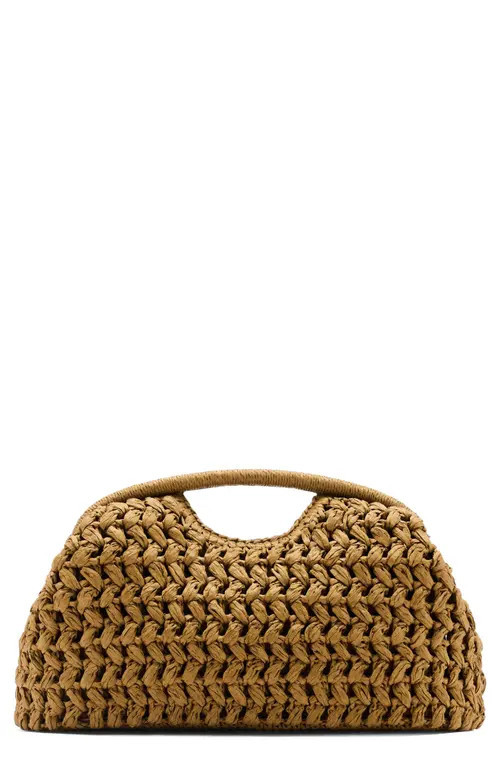 MANGO Natural Fiber Frame Clutch in Olive Green at Nordstrom | Nordstrom