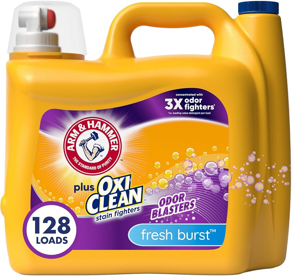 Arm & Hammer Plus OxiClean Odor Blasters Fresh Burst, 128 Loads Liquid Laundry Detergent, 166.5 F... | Amazon (US)