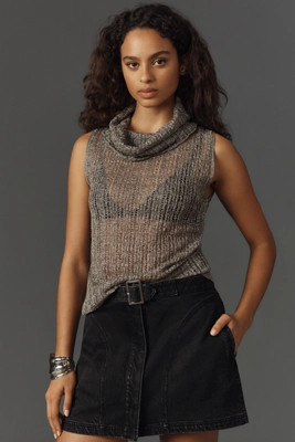 Pilcro Shine Turtleneck Sweater Tank | Anthropologie (US)