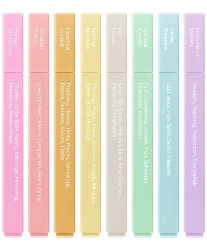 Mr. Pen- Bible Highlighters with Color-Coding System, 8 Pack, Soft Pastel Aesthetic Highlighters Assorted Colors, Bible Markers No Bleed Through | Amazon (US)