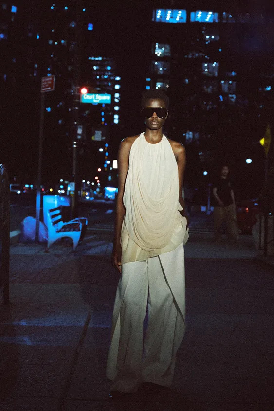 COMBINED PUFF SLEEVE T-SHIRT | Zara UK