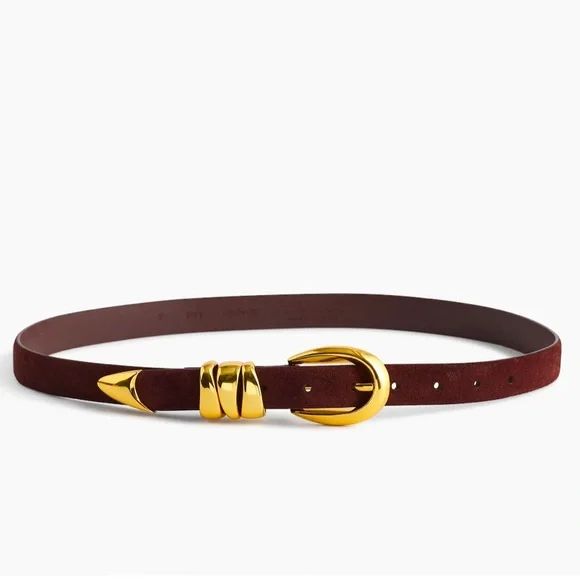 NWT Madewell Triple Metal Suede Keeper Belt | Poshmark