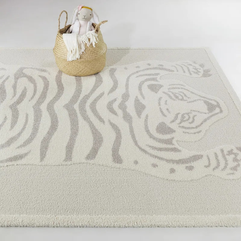Alderson Animal Print Machine Woven Cream Area Rug | Wayfair North America