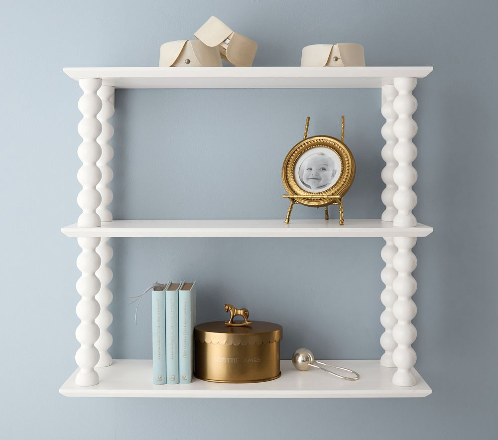 Chris Loves Julia White Turned Wood Tiered Shelf (21.5" x 24") | Pottery Barn Kids
