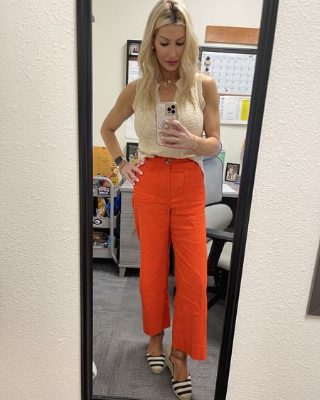 Go BOLD 💥 or go HOME! 🏠 

My favorite pair of work pants right now is the Colette from @anthropologie, here is one color way, shown in this orange-y red. Perfect with a nautical touch in the espadrille sandal and neutral tone to counter the vibrancy in the pants!

#LTKWorkwear #LTKStyleTip