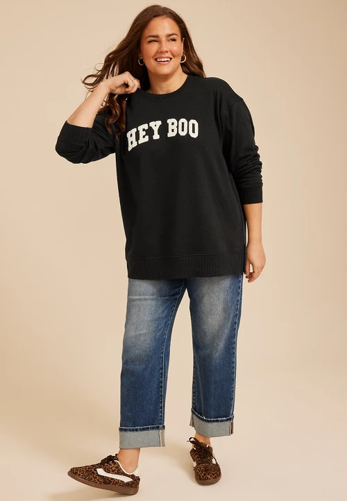 Maurices Plus Size Women's Willowsoft Hey Boo Sweatshirt | Maurices