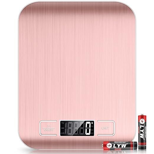 Mik-Nana Food Scale Pink, 10kg/22lb Digital Kitchen Scale Weight Grams and Oz for Baking and Cook... | Amazon (US)