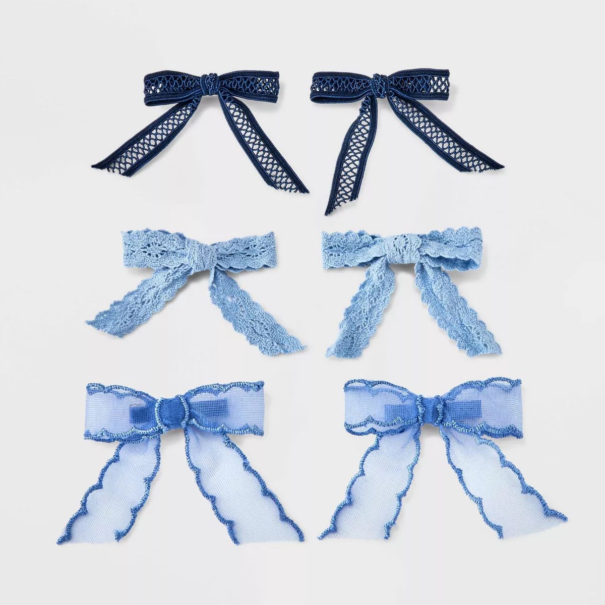 Girls' 6pk Ribbon Bow Clip Set - art class™ Blue | Target