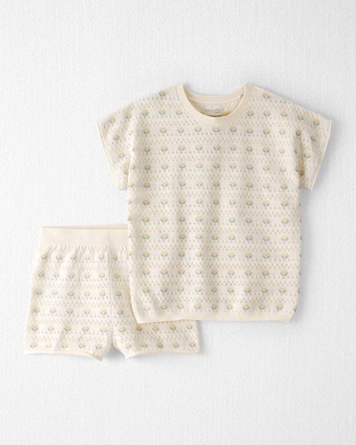 Girls Organic Cotton Sweater Knit Set in Honey Floral Print - Little Planet | Carter's | Carter's Inc