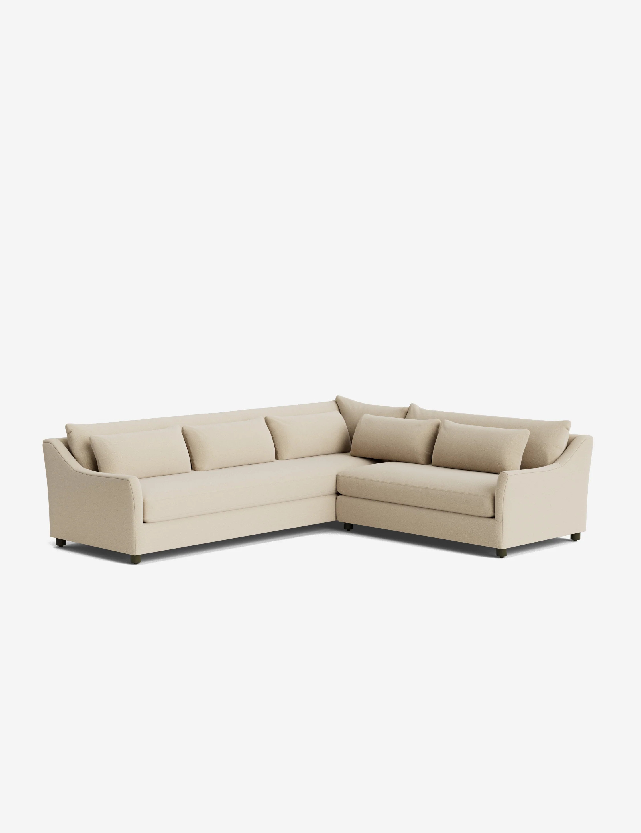 Niven Corner Sectional Sofa, Cream Performance Basketweave, 118"W | Lulu and Georgia 