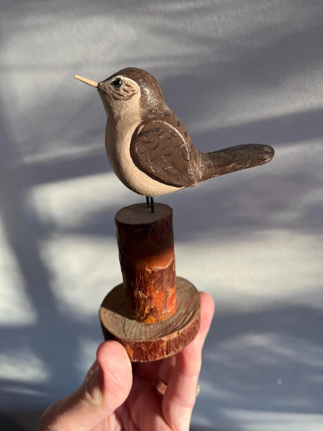 Small Vintage Folky Hand Carved Wren Bird - Etsy | Etsy (Global)