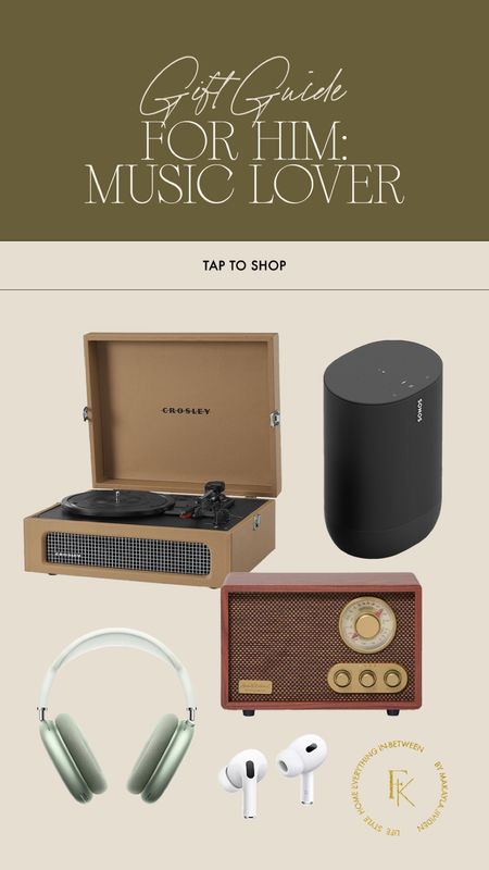 Gift guide: for him, the music lover 🎶 we just picked up this vintage looking speaker and love! All such good gift ideas 🥰

AirPods, record player, vintage speaker, gift ideas for the music lover, speaker, Bluetooth speaker 

#LTKGiftGuide #LTKHoliday #LTKmens