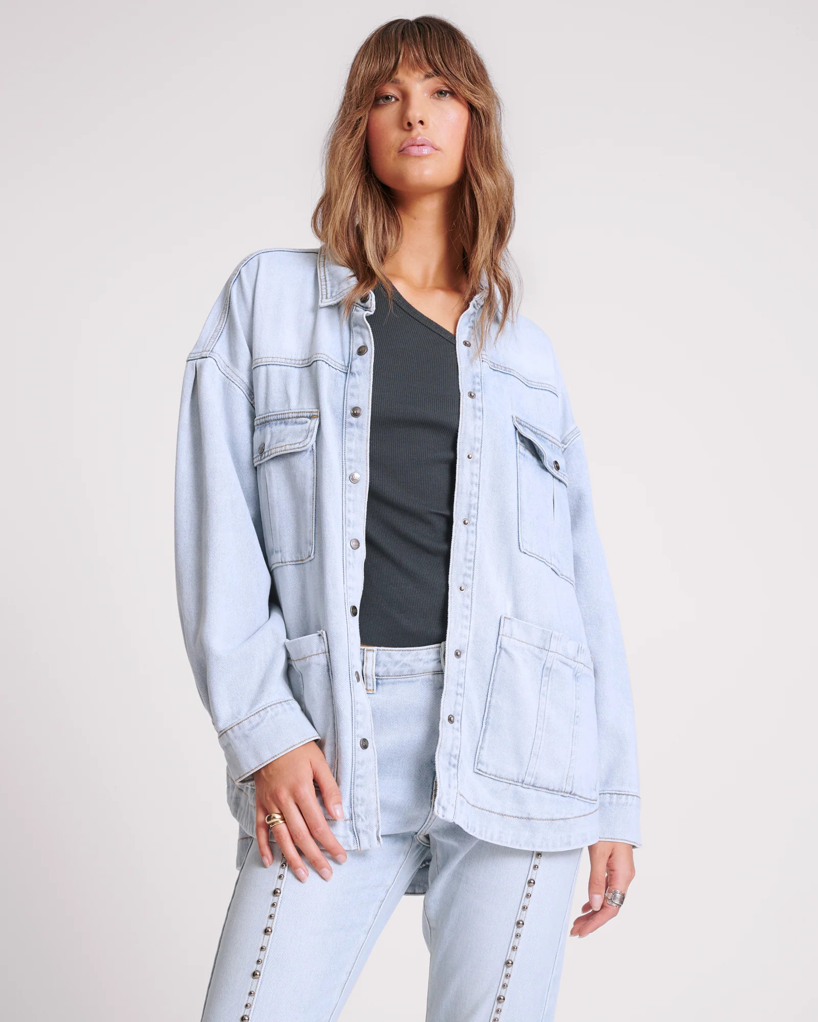 Longline Denim Jacket - Hustler | One Teaspoon | OneTeaspoon