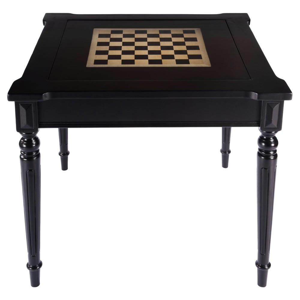 Isabella Updated Traditional Black Wood Game Table | Kathy Kuo Home