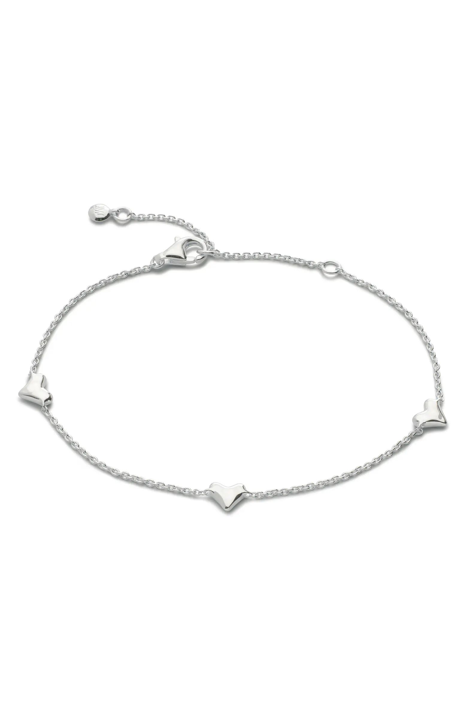 Sterling Silver Heart Station Bracelet | Nordstrom