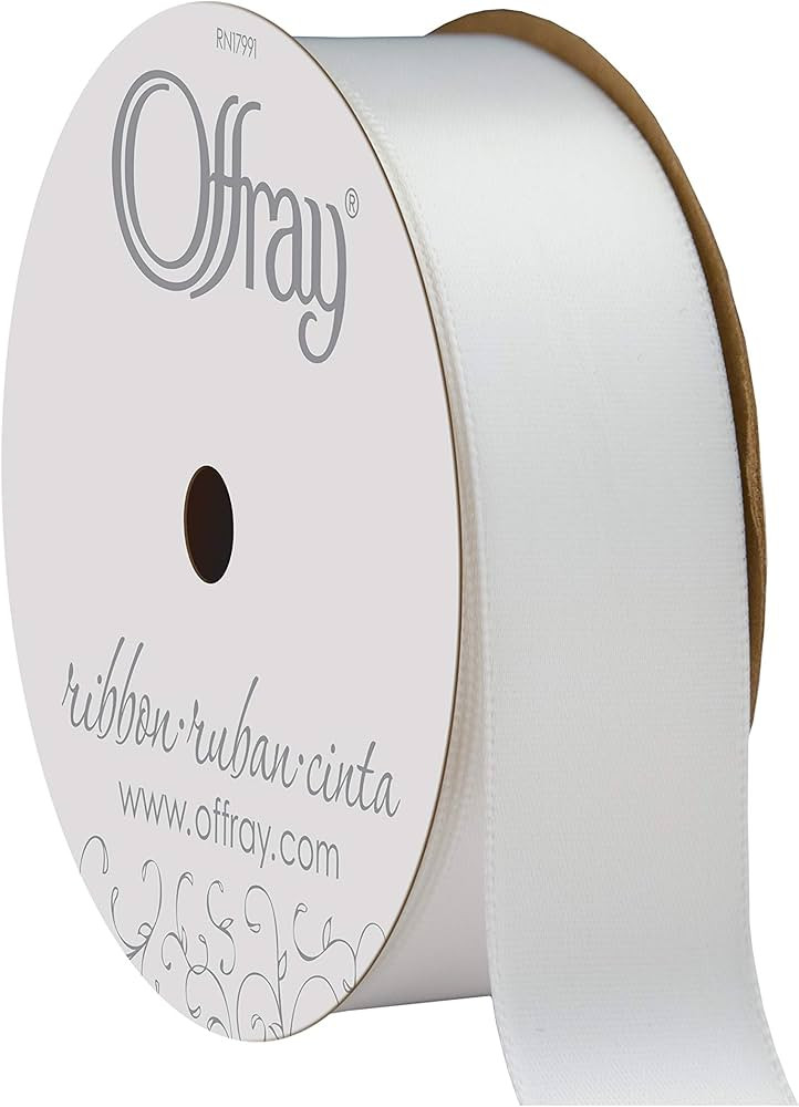 Berwick 061176 7/8" Wide Single Face Satin Ribbon, White, 6 Yds | Amazon (US)
