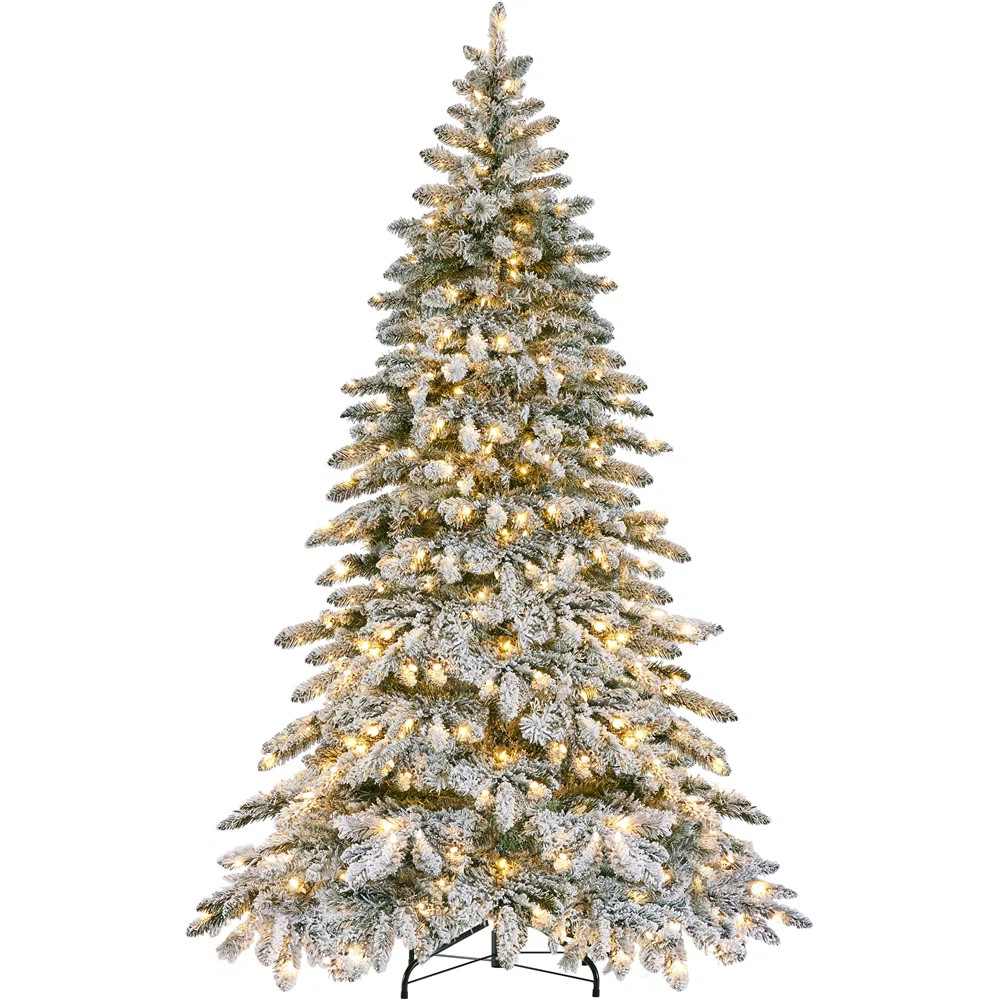 Pre-lit Snow Flocked Fir Christmas Tree | Wayfair North America