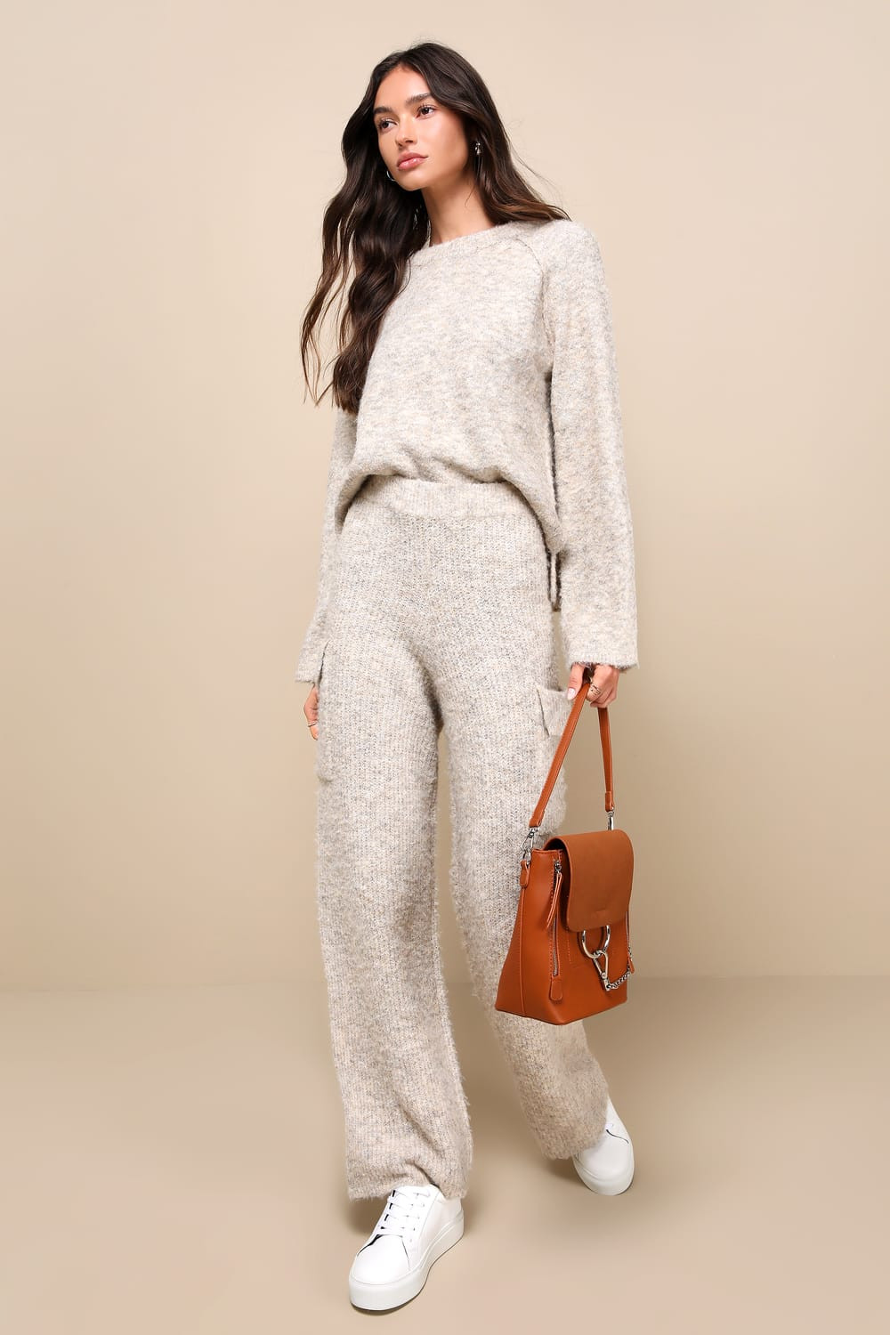 Signature Sunday Heather Beige Knit Sweater Pants | Lulus (US)