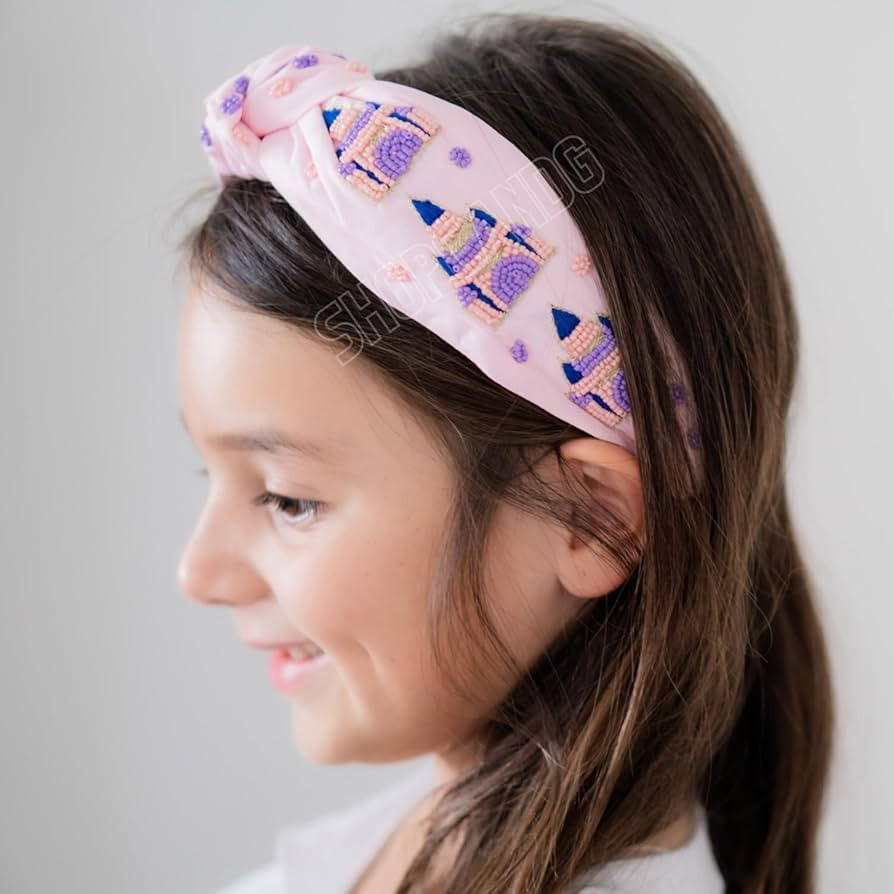 Pink Castle-themed headband Seed bead embellished hair accessory Fairytale-inspired fashion Encha... | Amazon (US)