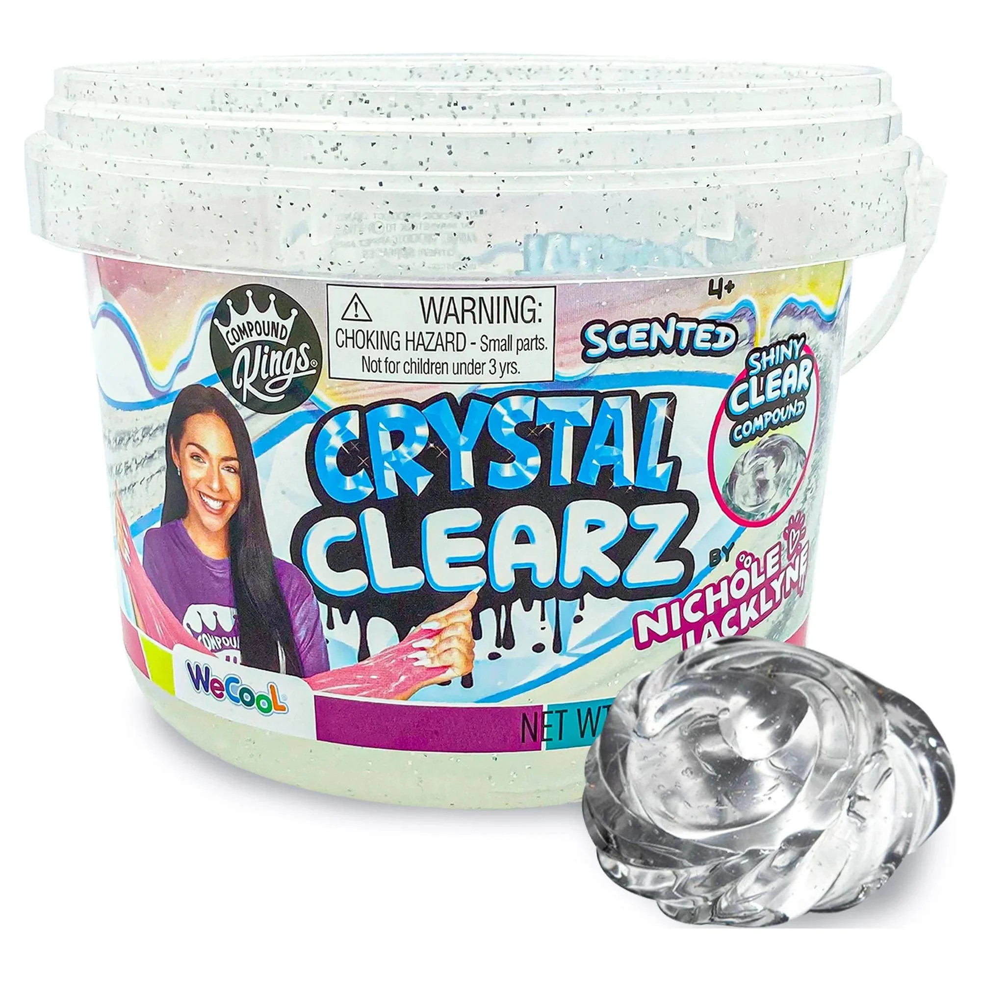 Compound Kings Nichole Jacklyne Crystal 'Clearz' Slime, Clear Color, Reusable Container, 1 Count | Walmart (US)