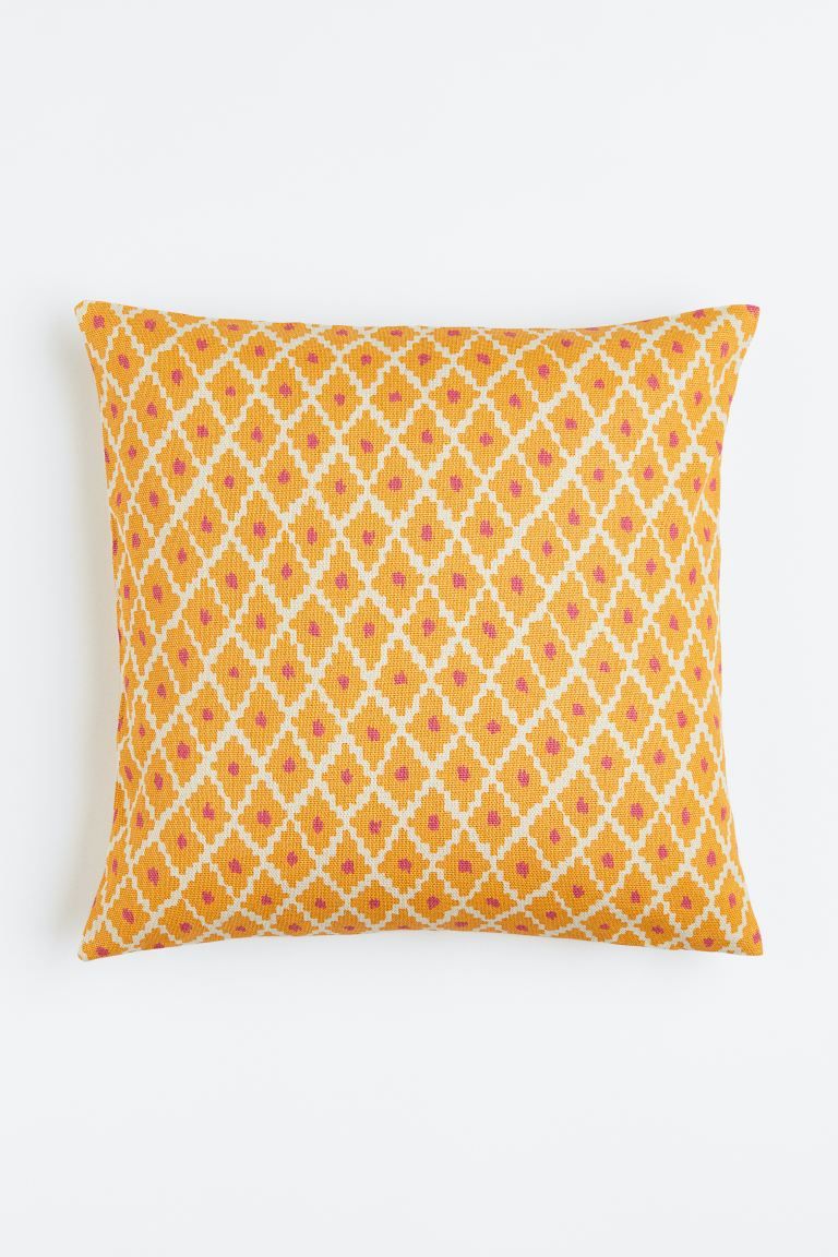 Patterned Cotton Cushion Cover - Yellow/patterned - Home All | H&M US | H&M (US + CA)