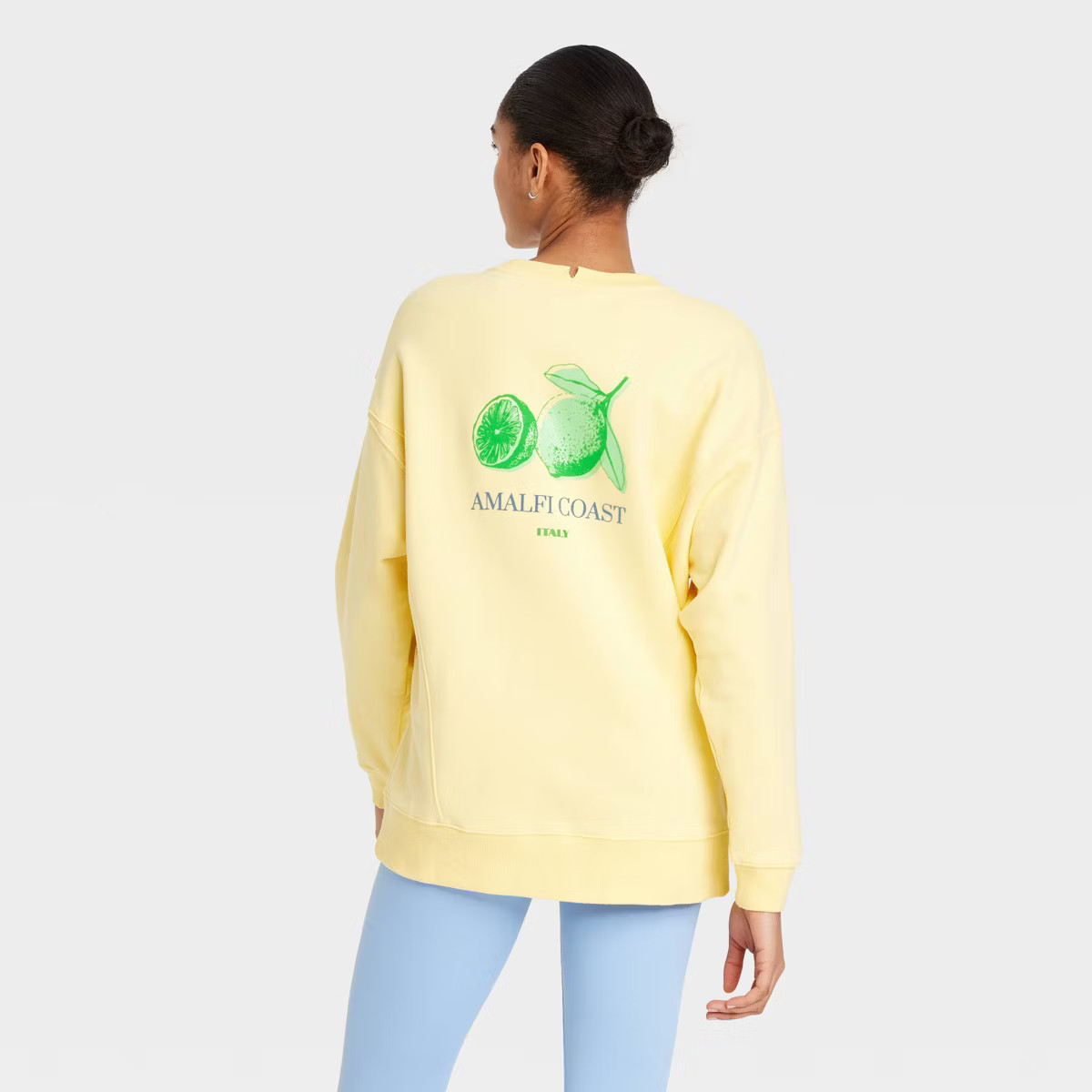 Women's Graphic French Terry Oversized Crewneck Sweatshirt - JoyLab™ White XXL | Target