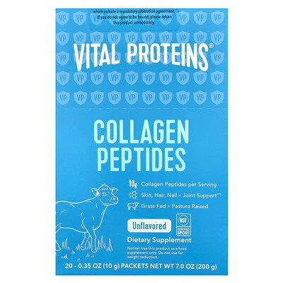 Vital Proteins, Collagen Peptides, Unflavored, 20 Packets, 0.35 oz (10 g) Each | iHerb