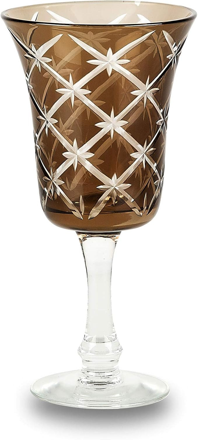 IMPULSE! Starlight Coffee Brown Wine Goblet Glasses, Set of 4 | Amazon (US)