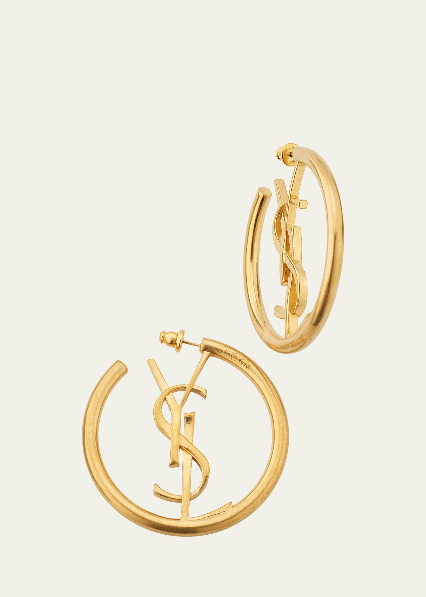 Saint Laurent YSL Hoop Earrings | Bergdorf Goodman