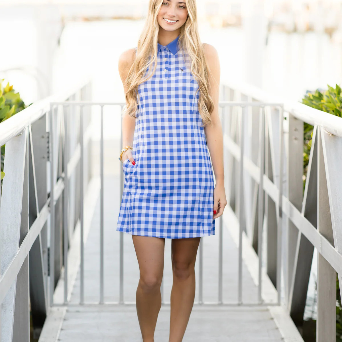 Sail & Serve Tennis Dress | Blue Gingham | The Coastal Crane