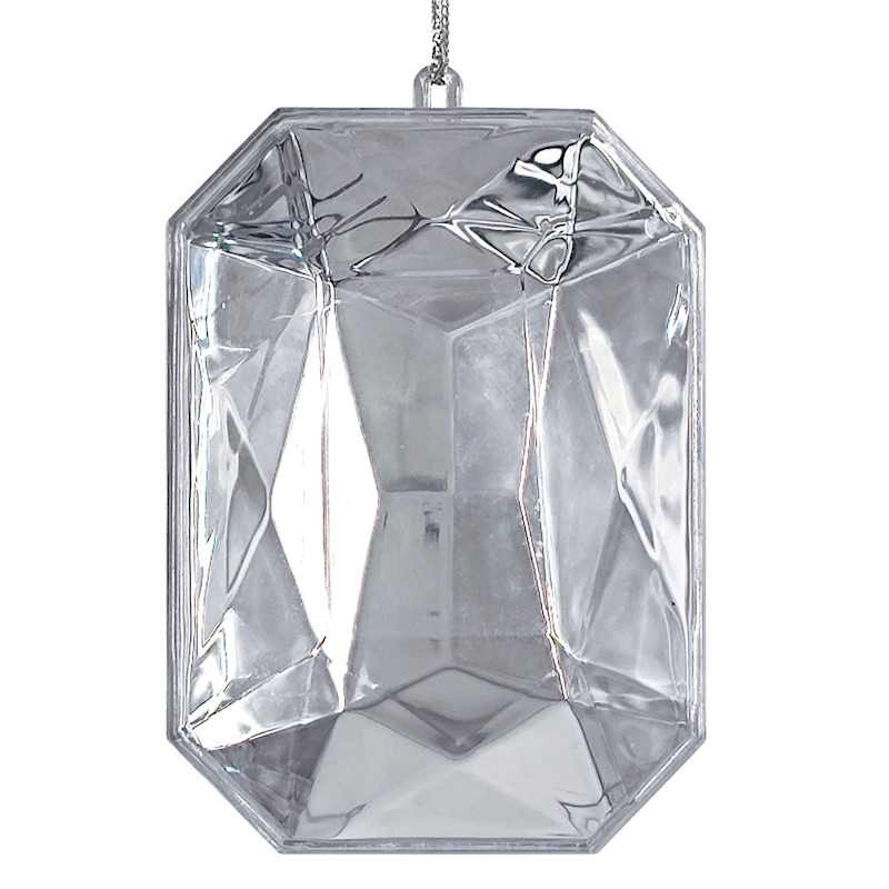 Silver Rectangle Ornament, 5" | At Home
