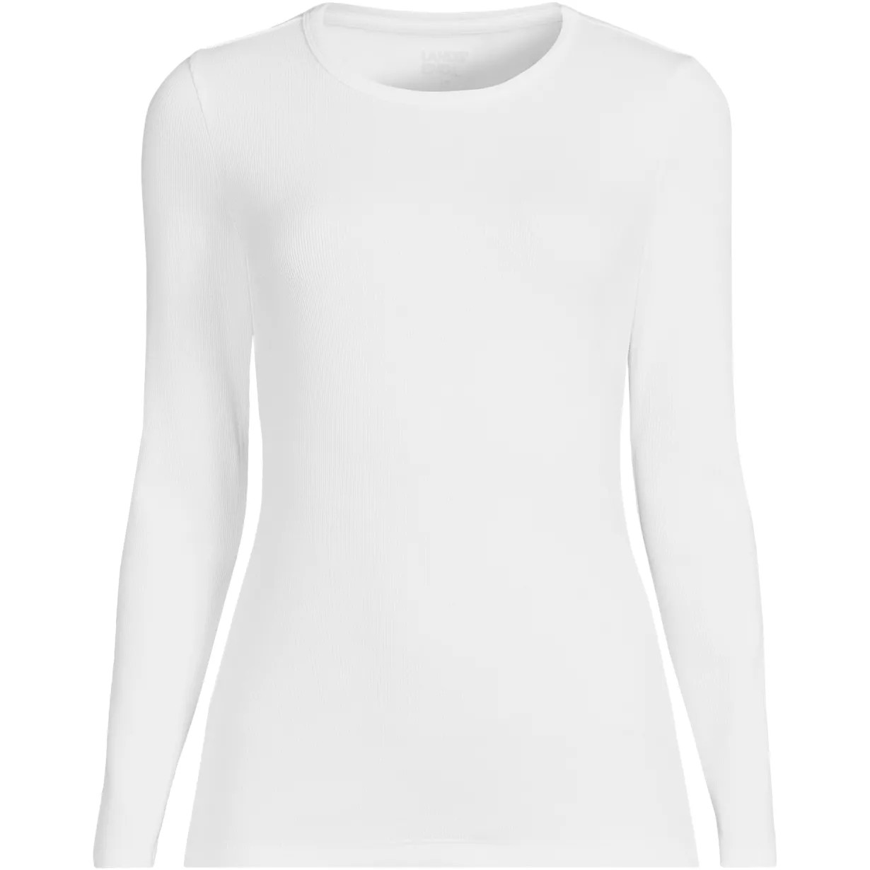 Women's Long Sleeve Micro Rib T-Shirt | Lands' End (US)