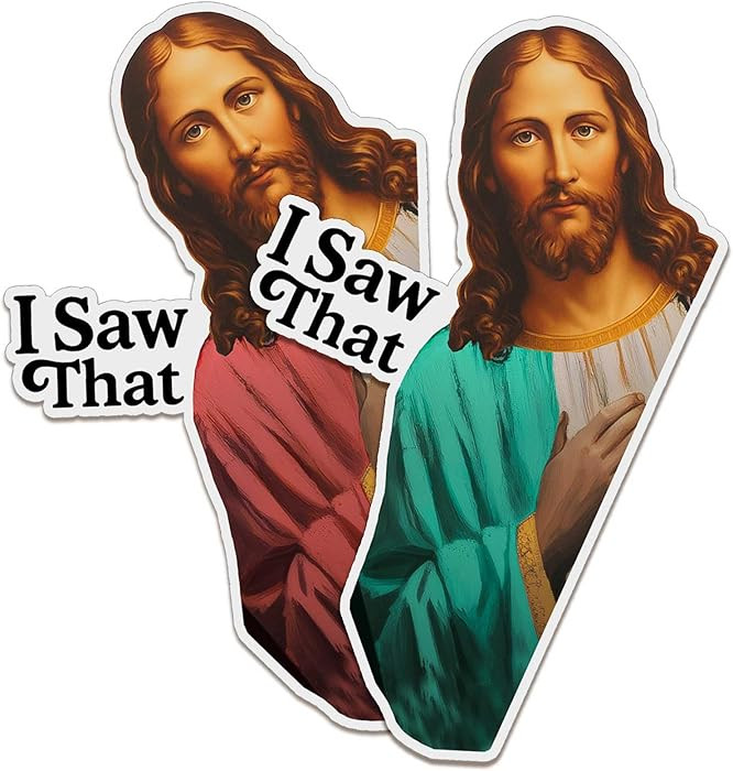 Pack of 8, Jesus I Saw That Sticker Vinyl Decal, Funny Sticker Gift, Jesus Sticker, Christian Vin... | Amazon (US)