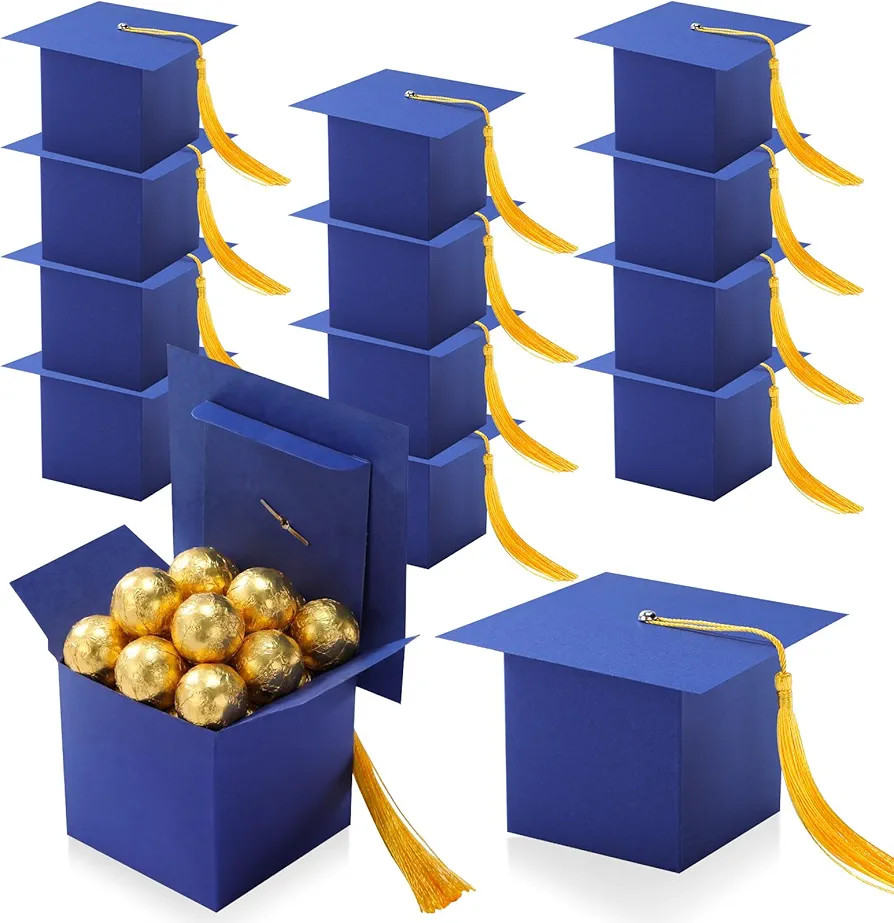 TaoBary 12 Pieces Graduation Candy Box Graduation Decorations Party Gift Boxes Graduate Cap Box C... | Amazon (US)