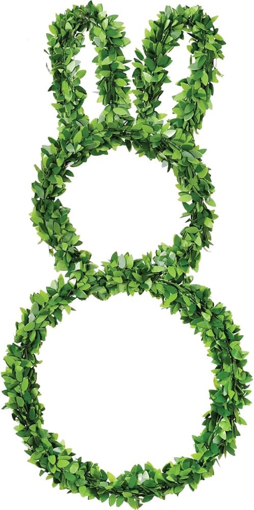Fraser Hill Farm 24-inch Artificial Boxwood Bunny Wreath, Realistic Hanging Easter Decoration for... | Amazon (US)