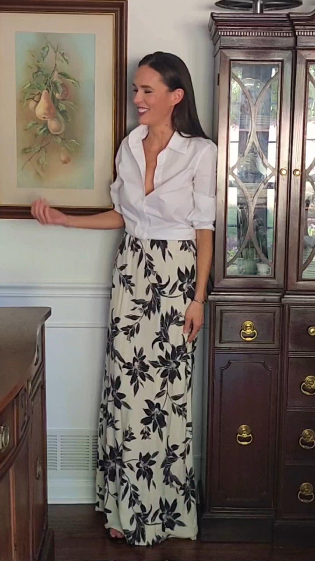 1 dress 3 ways. Floral linen dress. Maxi dress. Black and white floral dress. Maxi skirt. White button down shirt 

#LTKSeasonal #LTKSaleAlert #LTKootd