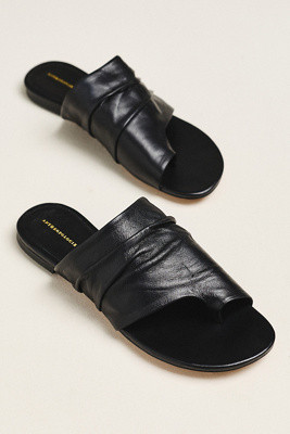 Toe-Loop Leather Wrapped Slide Sandals | Anthropologie (US)