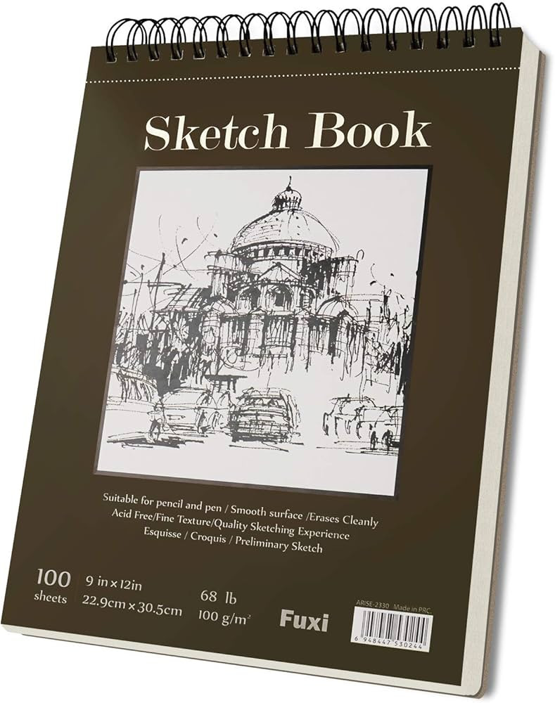 9 x 12 inches Sketch Book, Top Spiral Bound Sketch Pad, 1 Pack 100-Sheets (68lb/100gsm), Acid Fre... | Amazon (US)