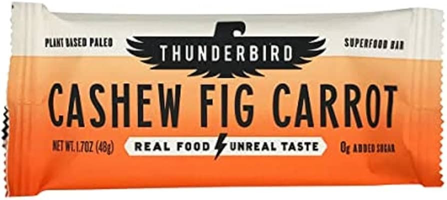 Thunderbird Energetica Cashew + Fig + Carrot Fruit & Nut Bars, Gluten Free, 1.7 Ounces (Pack Of 1... | Amazon (US)