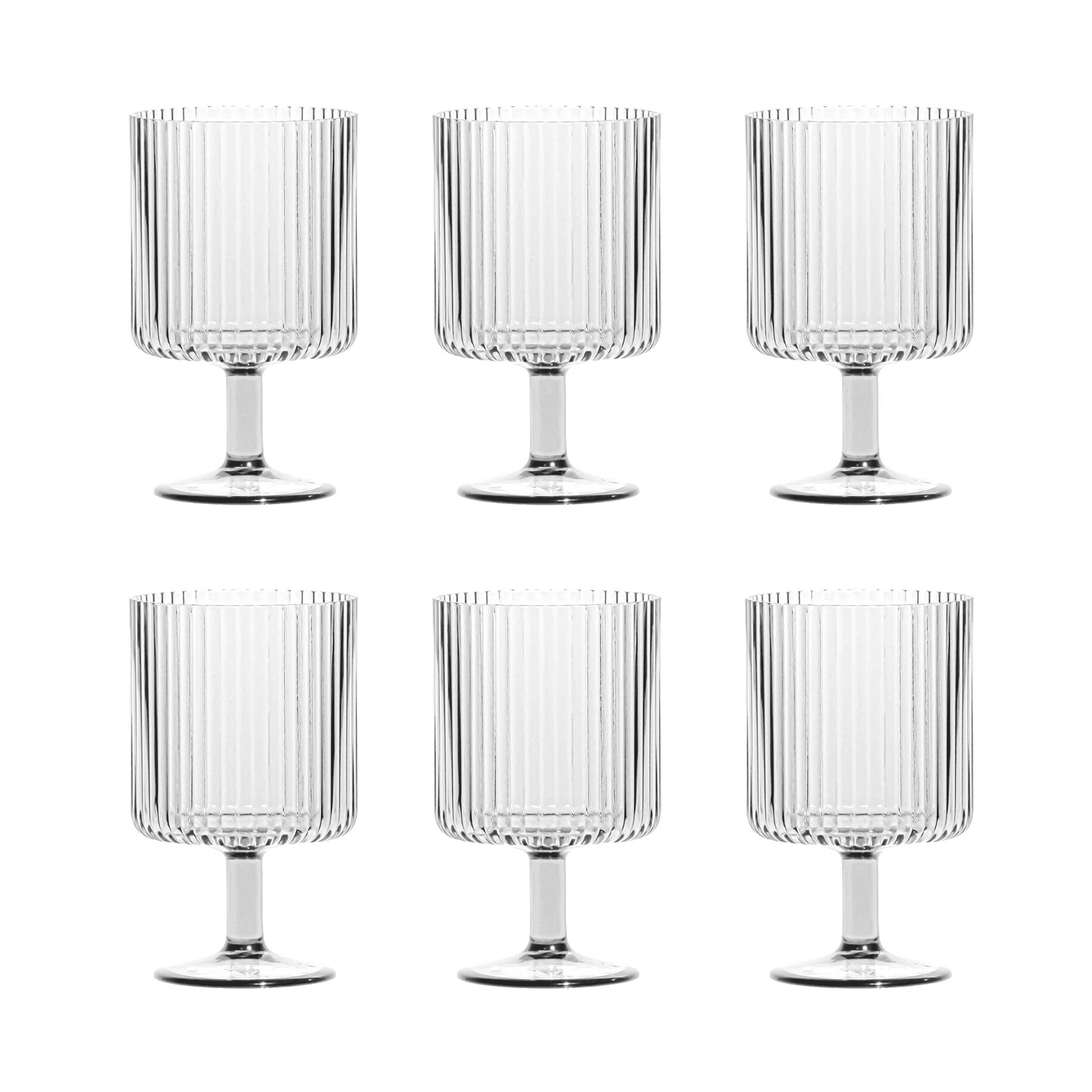 Laya Fluted Acrylic Goblet (Set of 6) | Wayfair North America