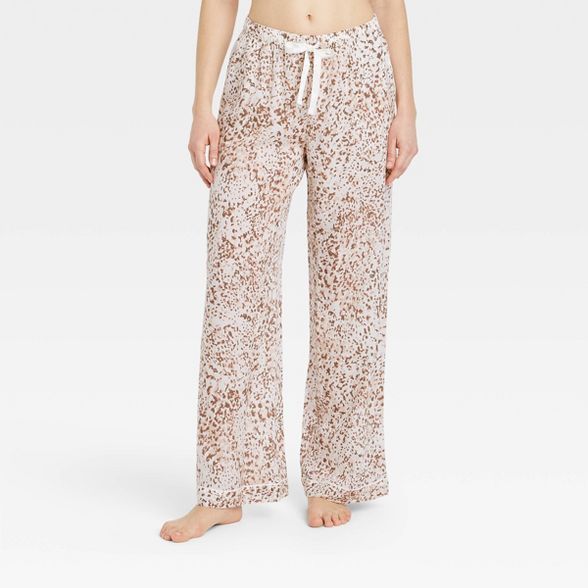 Women's Leopard Print Simply Cool Pajama Pants - Stars Above™ Cream | Target
