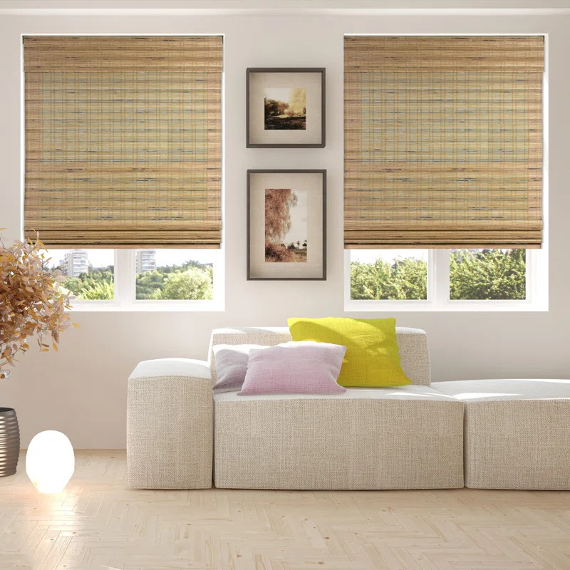 Aymeric Tuscan Semi-Sheer Brown Roman Shade | Wayfair North America